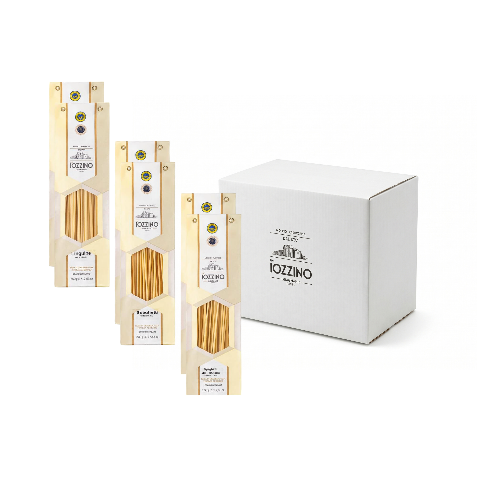 Selezione Pasta Lunga - Box - Pasta di Gragnano I.G.P. (3Kg - 6x500g) - Pastificio F.lli Iozzino