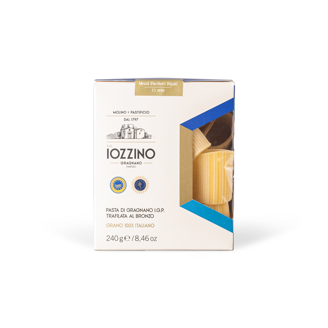 Mezzi paccheri rigati 240g - Pastificio F.lli Iozzino