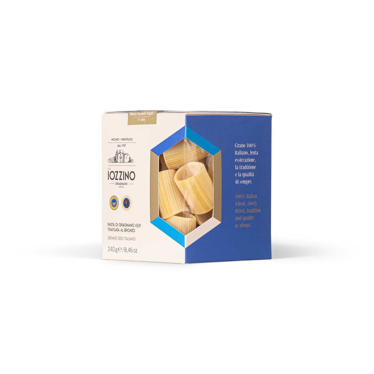 Mezzi paccheri rigati 240g - Pastificio F.lli Iozzino